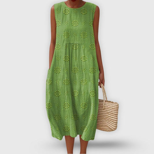 Kira | Abito elegante rinfrescante senza maniche in cotone con tasche